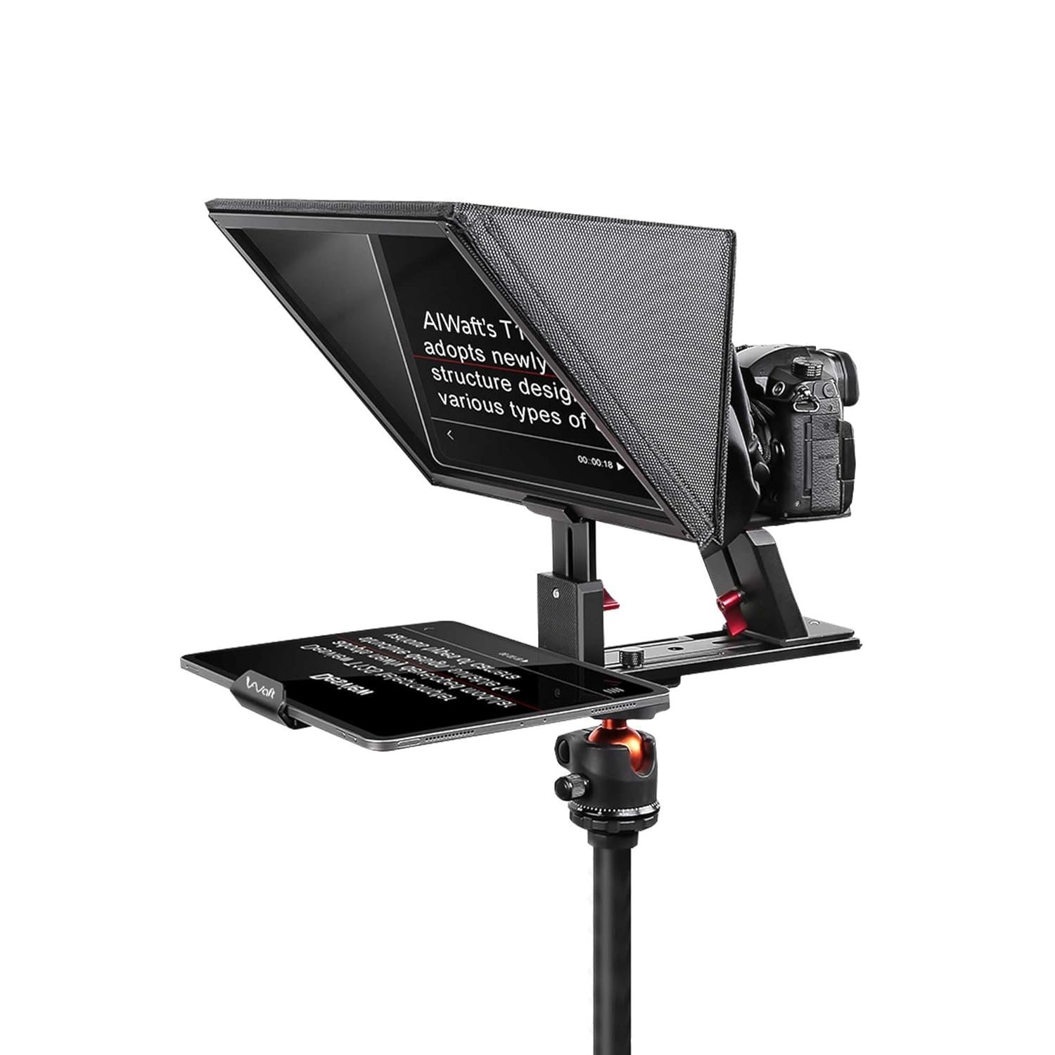 7193TMiBPFL._SL1500_.jpg AIWaft ALWT12XS 12.9" All-Metal Teleprompter with Bluetooth Remote - Image 1